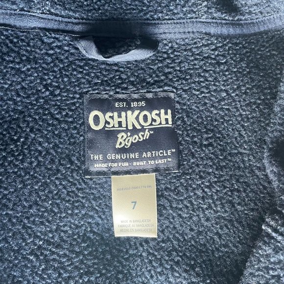 Oshkosh B'gosh Uniform Fleece Jacket Hoodie for Kids - size 7 - Picture 6 of 11
